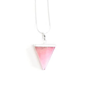 Rose Quartz Triangle Pendant - G.D.Morgan Jewellery Collection