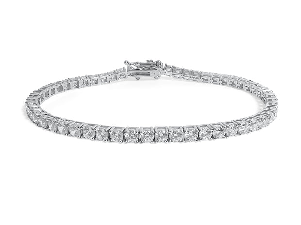 Solid Sterling Silver CZ Tennis Bracelet