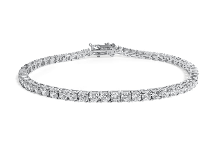 Solid Sterling Silver CZ Tennis Bracelet