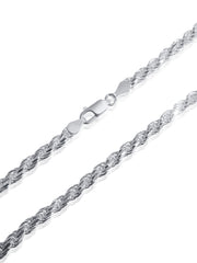 925 Sterling Silver 4.5mm Rope Chain - 20"