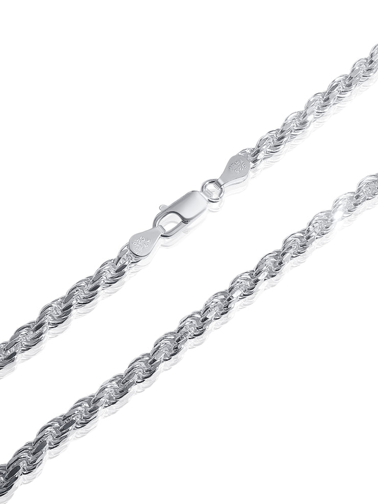 925 Sterling Silver 4.5mm Rope Chain - 20"