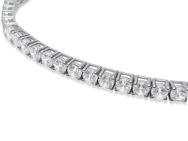 Solid Sterling Silver CZ Tennis Bracelet