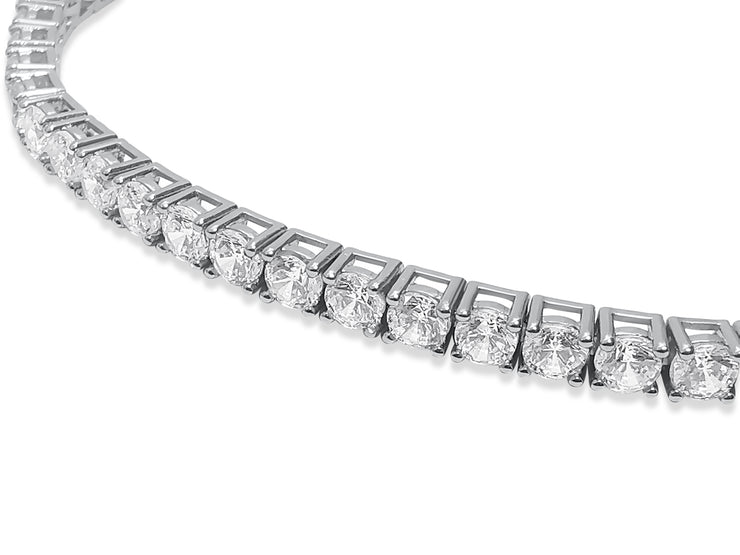 Solid Sterling Silver CZ Tennis Bracelet