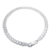 925 Sterling Silver 4.5mm Curb Chain Bracelet - 7"
