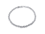 925 Sterling Silver 4.5mm Rope Chain Bracelet - 8"