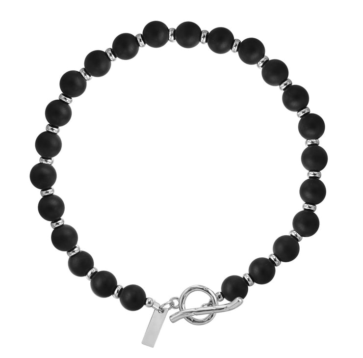 Men's Black Onyx & Sterling Silver Bracelet