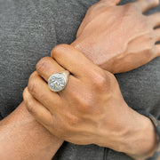 Men's 925 Sterling Silver Lion Signet Ring