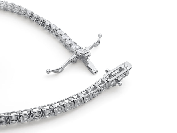 Solid Sterling Silver CZ Tennis Bracelet