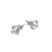 Round Brilliant Cut Sterling Silver CZ Stud Unisex Earrings ~ 6mm ~