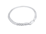925 Sterling Silver 4.5mm Curb Chain Bracelet - 7"