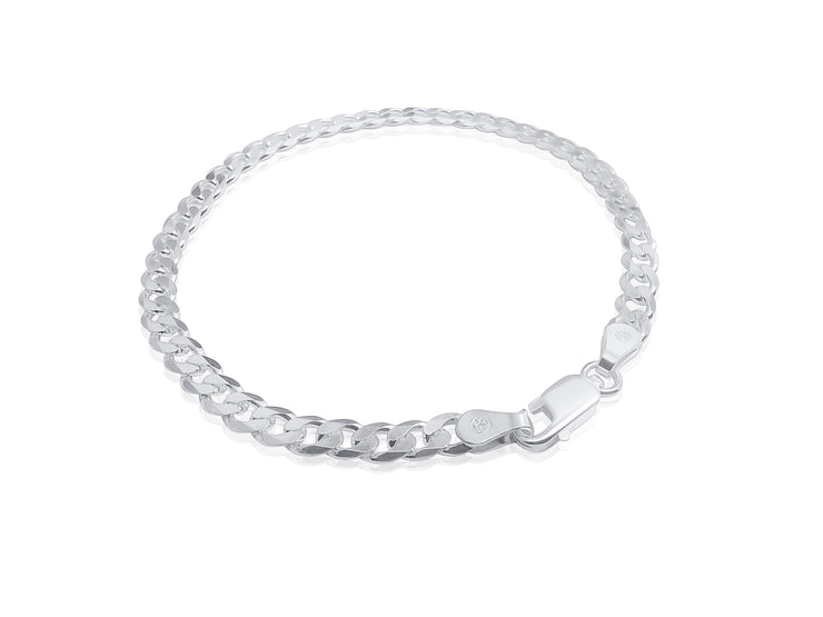 925 Sterling Silver 4.5mm Curb Chain Bracelet - 7"