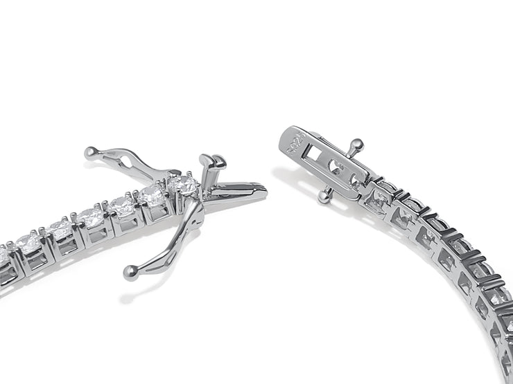 Solid Sterling Silver CZ Tennis Bracelet