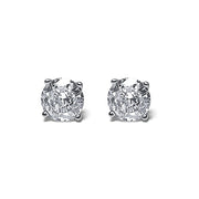 Round Brilliant Cut Sterling Silver CZ Stud Unisex Earrings ~ 7mm ~