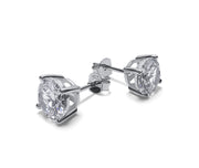 Set of Round Brilliant Cut Sterling Silver CZ Stud Unisex Earrings ~ 4mm 6mm & 8mm