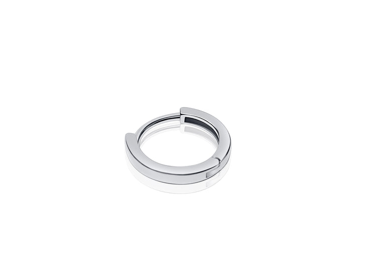 Single 925 Sterling Silver Plain Huggie Hoop Earring