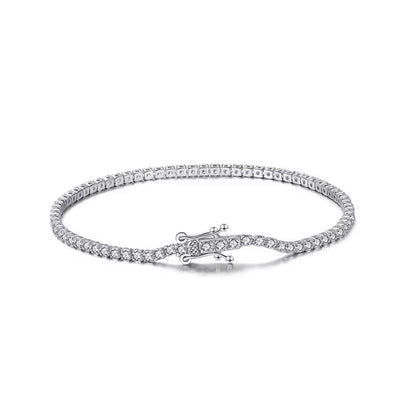 Solid Sterling Silver CZ Micro Tennis Bracelet