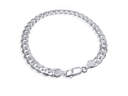925 Sterling Silver 6mm Curb Chain Bracelet - 8"
