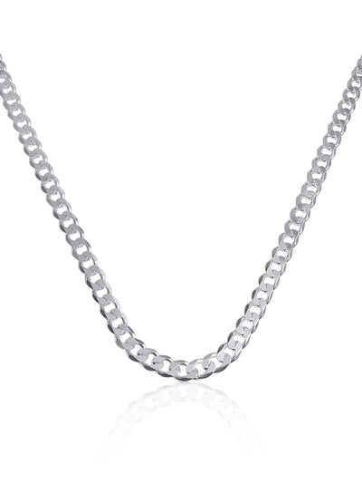 925 Sterling Silver 4.5mm Curb Chain - 20"