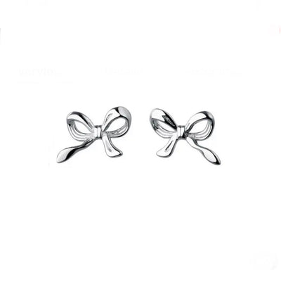 Sterling Silver Bow Stud Earrings