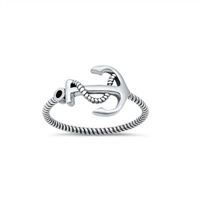 Women's Sterling Silver Anchor Wrap Midi Ring