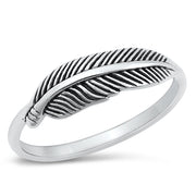 Women's Sterling Silver Feather Ring