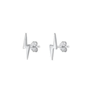 Sterling Silver Dainty Lightening Bolt Stud Earrings