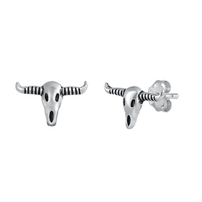 Sterling Silver Longhorn Stud Earrings