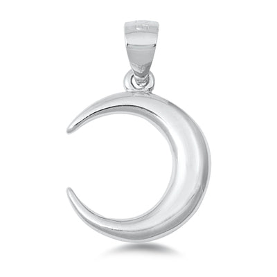 Sterling Silver Moon Crescent Pendant | Necklace