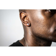 Round Brilliant Cut Sterling Silver CZ Stud Unisex Earrings ~ 6mm ~