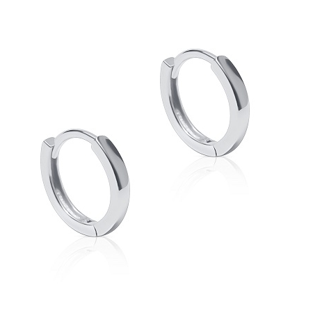 925 Sterling Silver Plain Huggie Hoop Earrings