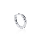 Single 925 Sterling Silver Plain Huggie Hoop Earring