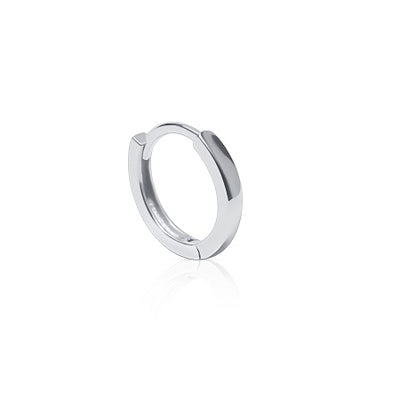 Single 925 Sterling Silver Plain Huggie Hoop Earring