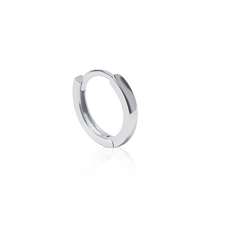 Single 925 Sterling Silver Plain Huggie Hoop Earring