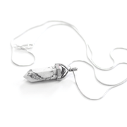 White and grey colour Howlite pendant with long snake chain