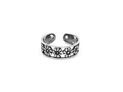 Sterling Silver Row of Flowers Toe Ring - G.D.Morgan Jewellery Collection