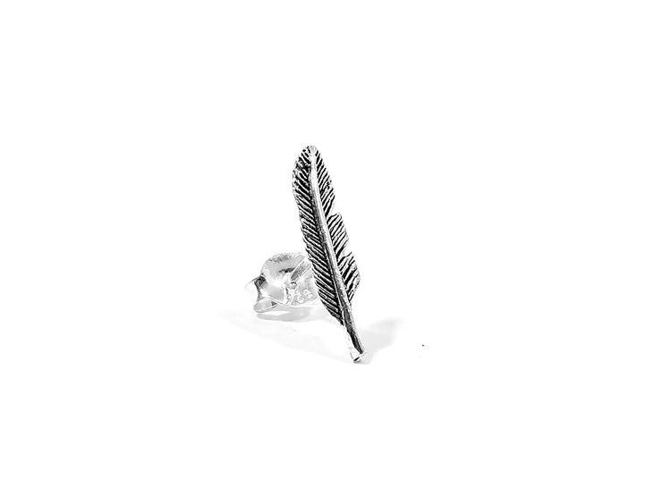 Sterling Silver Feather Stud Earrings - G.D.Morgan Jewellery Collection