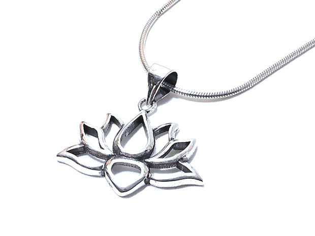 Sterling Silver Lotus Flower Necklace - G.D.Morgan Jewellery Collection