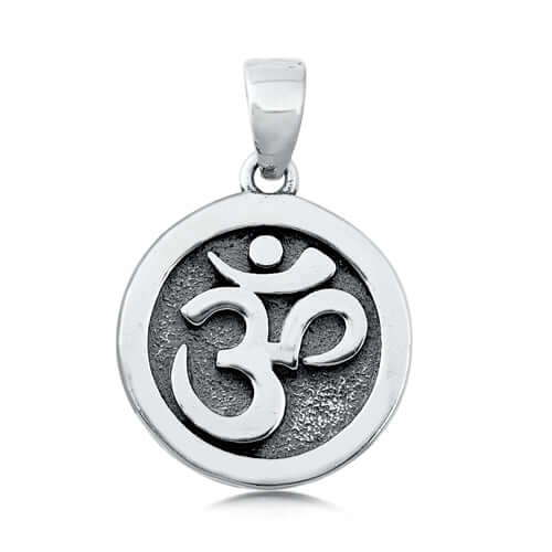 Sterling Silver Circle OM Symbol Charm - G.D.Morgan Jewellery Collection