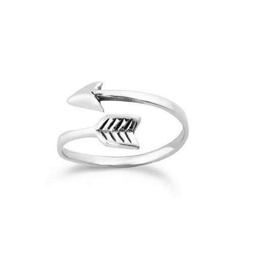 Women's Sterling Silver Overlapping Arrow Midi Ring - G.D.Morgan Jewellery Collection