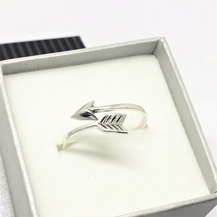 Women's Sterling Silver Overlapping Arrow Midi Ring - G.D.Morgan Jewellery Collection