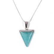 Amazonite Triangle pendant. Crystal of soothing.