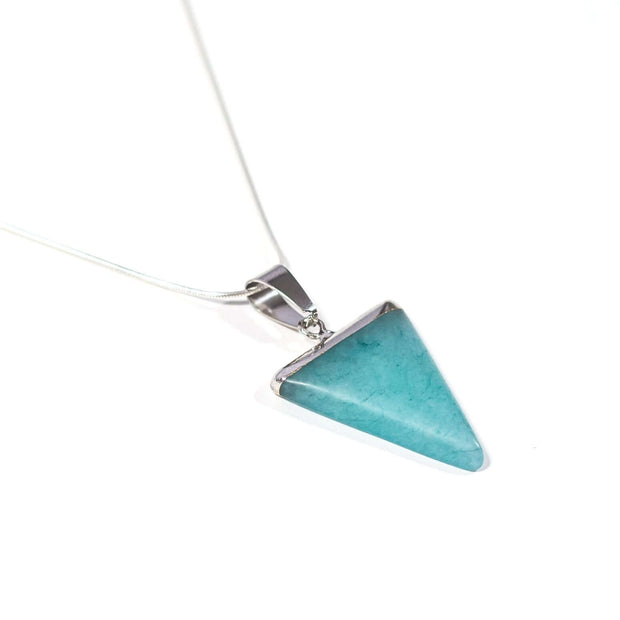 Amazonite Triangle pendant. Crystal of soothing.  Reduce anxiety and sooth emotional trauma