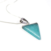 Amazonite Triangle pendant. Crystal of soothing.  Reduce anxiety