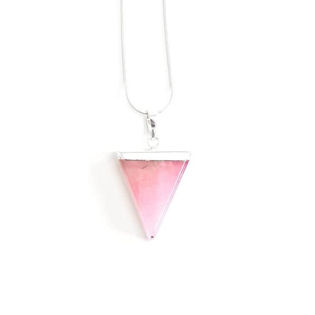 Rose Quartz Triangle Pendant - G.D.Morgan Jewellery Collection