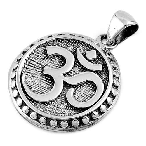 Sterling Silver Large OM Symbol Pendant - G.D.Morgan Jewellery Collection
