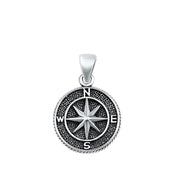 Oxidised Sterling Silver Compass Pendant - G.D.Morgan Jewellery Collection